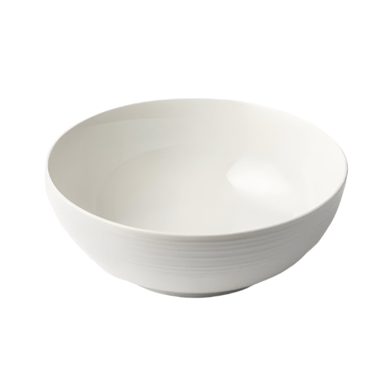 Jenna Clifford BOWL Jenna Clifford Embossed Lines Salad Bowl 25cm Cream White (2061547208793)