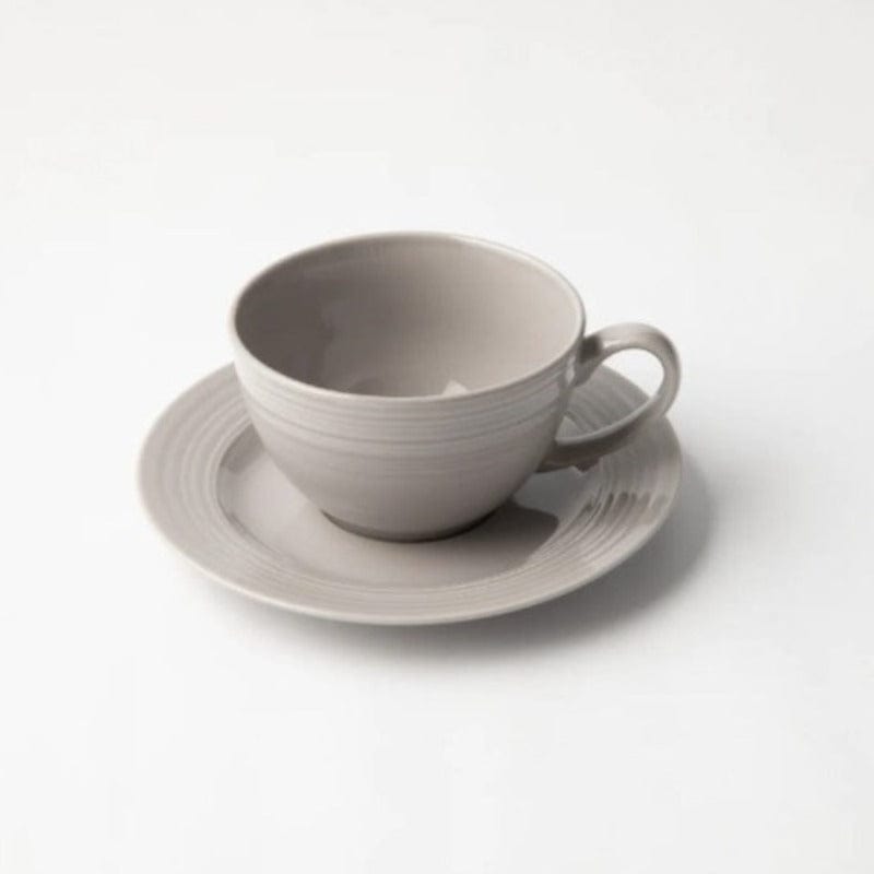 Jenna Clifford MUG Jenna Clifford Embossed Lines Cup & Saucer 200ml Light Grey (2061628899417)