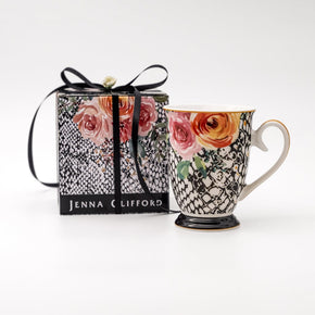 Jenna Clifford MUG Jenna Clifford Peach Rose Coffee Mug In Gift Box JC-7250 (7208189526105)