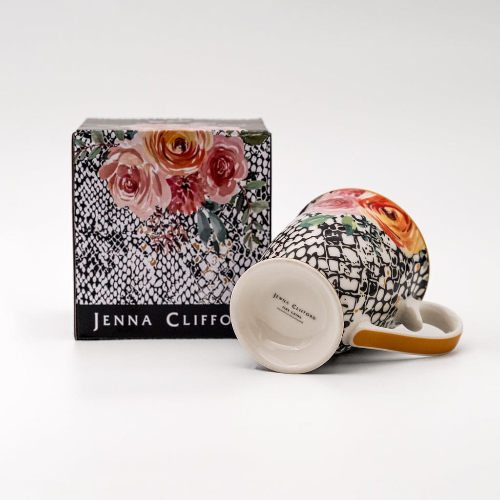 Jenna Clifford MUG Jenna Clifford Peach Rose Coffee Mug In Gift Box JC-7250 (7208189526105)