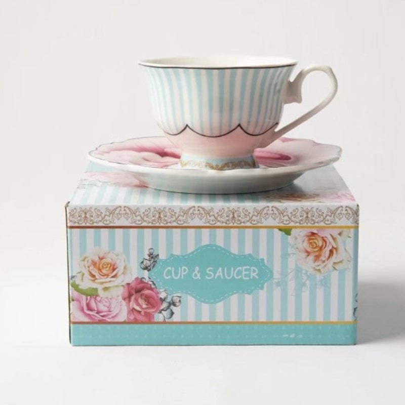 Jenna Clifford MUG Jenna Clifford Wavy Rose Cup & Saucer In Gift Box (6544679174233)