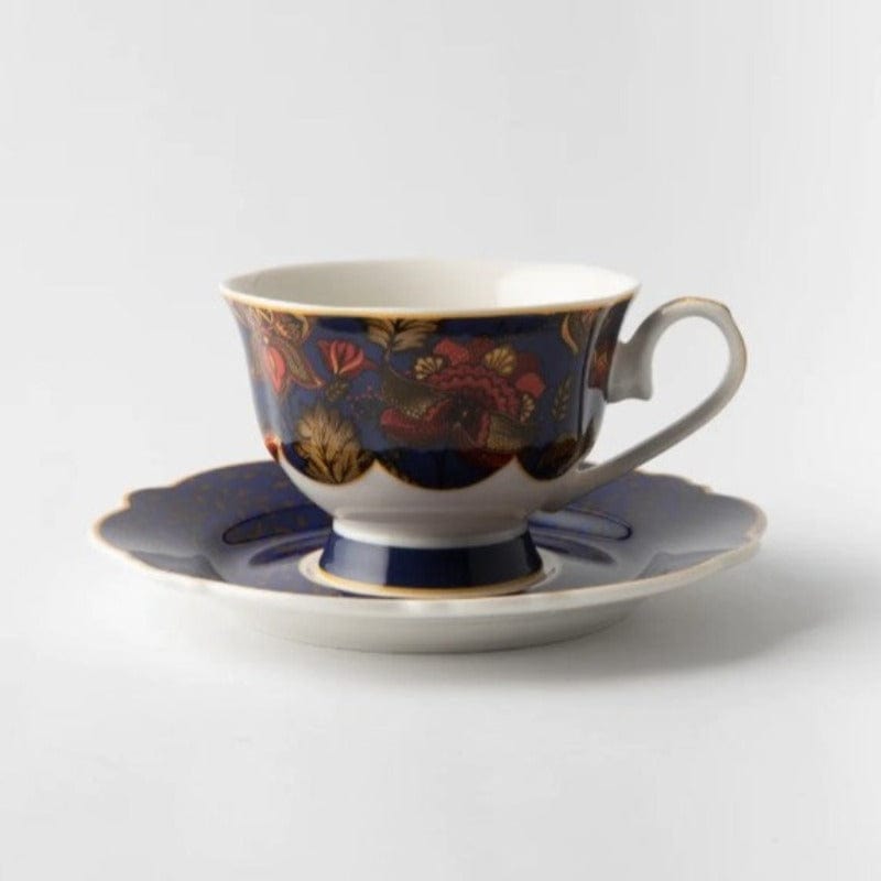 Jenna Clifford MUGS Jenna Clifford Blue Fern Cup & Saucer 150ml In Gift Box (2061831536729)