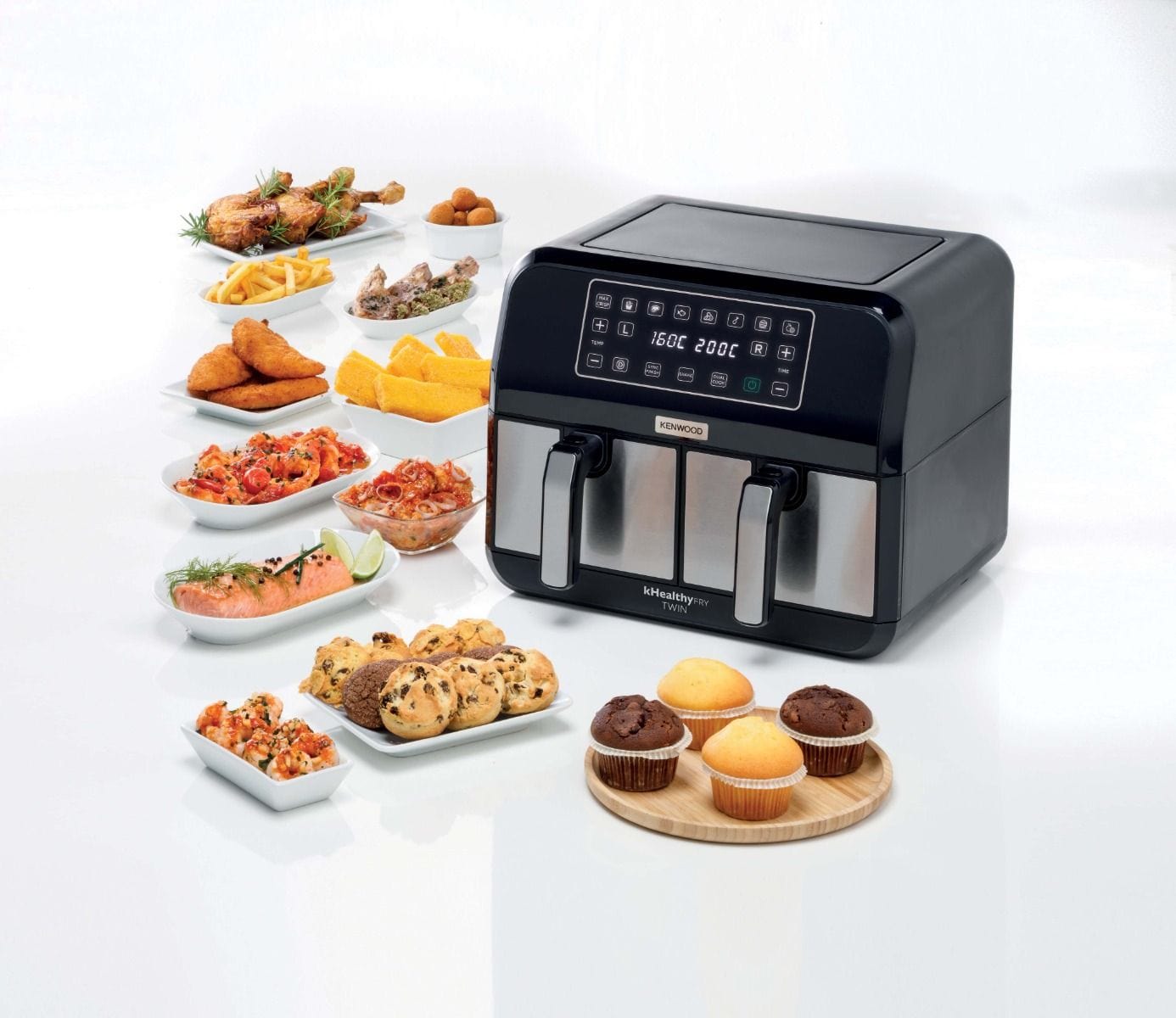 Kenwood AIR FRYER Kenwood Dual Air Fryer 8 Litre HFM75.000MB (7206041387097)