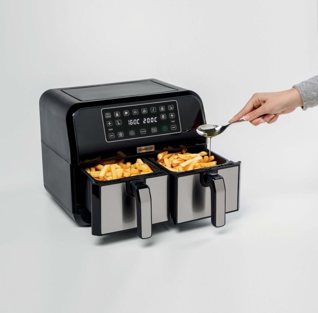 Kenwood AIR FRYER Kenwood Dual Air Fryer 8 Litre HFM75.000MB (7206041387097)