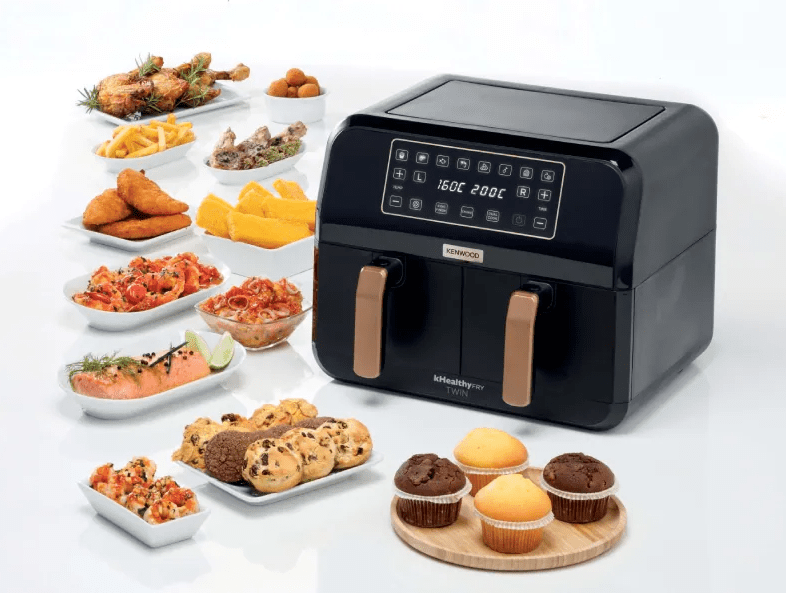 Kenwood AIR FRYER Kenwood Dual Air Fryer 8 Litre HFP70.000BK (7061941354585)