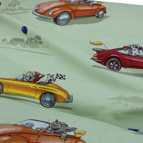 kiddies print Kids Fabrics Cotton Kids Fabric  Cars Lime Green Print (6568565309529)