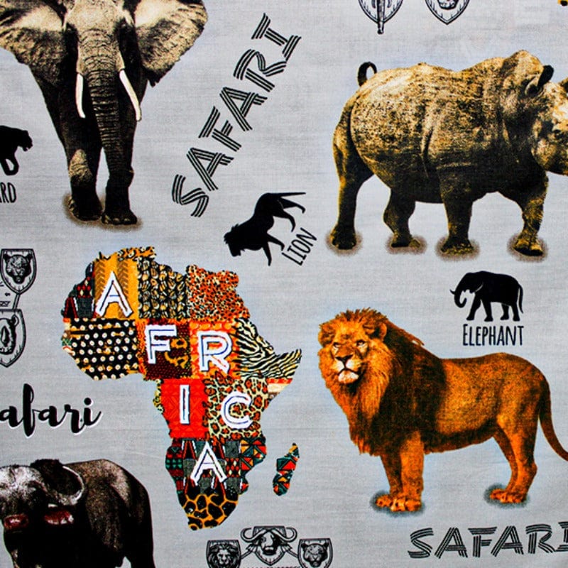 Kids Fabrics Kids Fabrics Ptd poly Cotton Big 5 Grey 240CM (4783992275033)