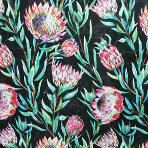 Kids Fabrics Kids Fabrics Ptd Poly Cotton Protea Black 240CM (4784008495193)