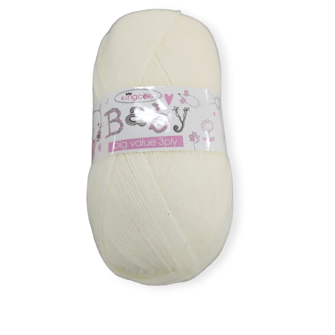 KING COLE Habby King Cole Baby Big Value 3Ply Wool Cream (7285674836057)