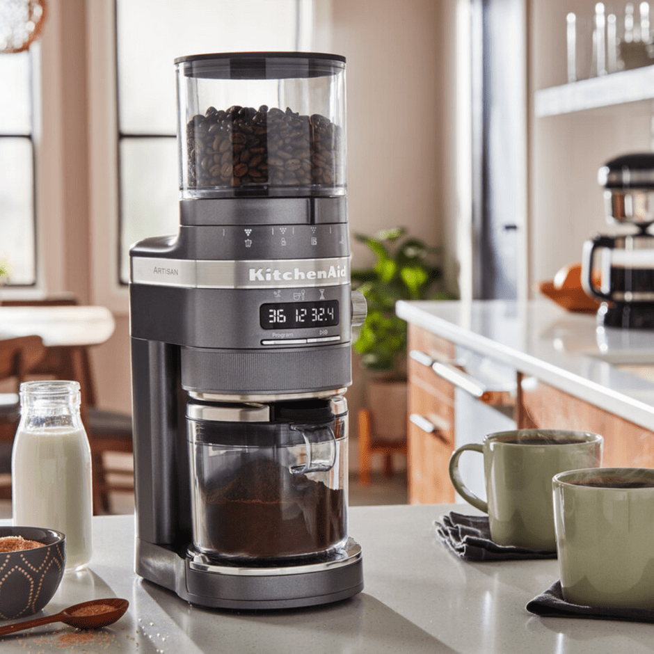 KitchenAid COFFEE GRINDER KitchenAid Coffee Grinder Medallion Silver 5KCG8433EMS (7279927230553)