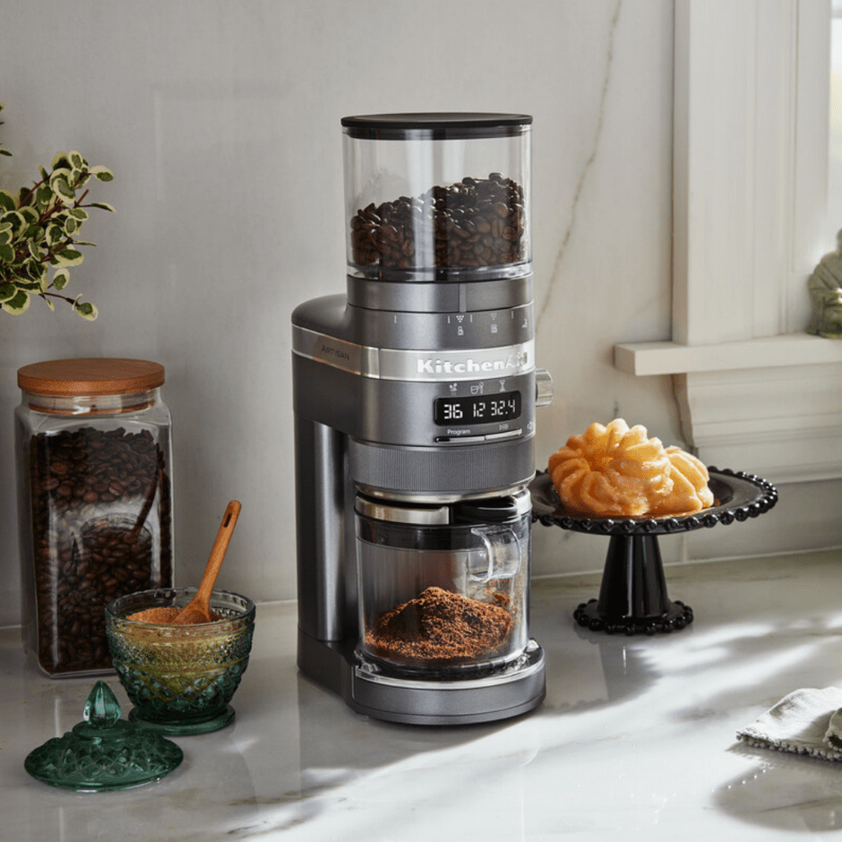 KitchenAid COFFEE GRINDER KitchenAid Coffee Grinder Medallion Silver 5KCG8433EMS (7279927230553)