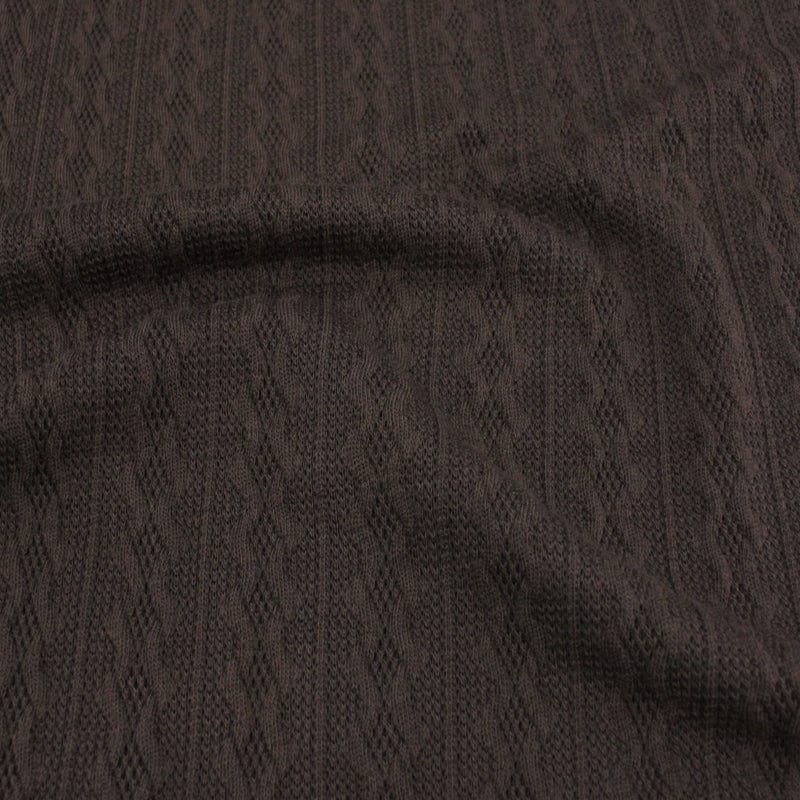 KNITS Dresses Cable Knit Fabric Chocolate 150cm (6980155605081)