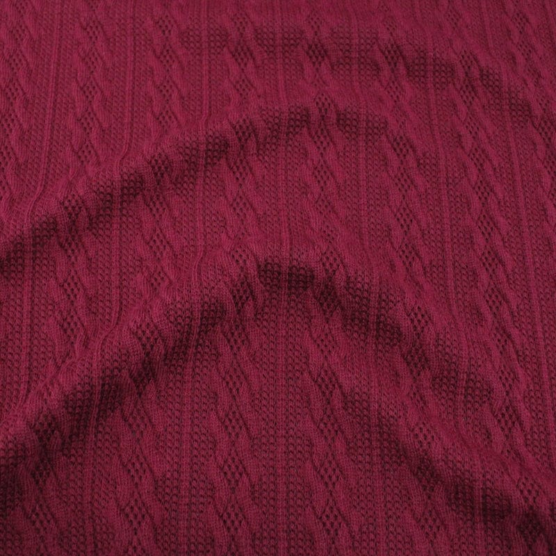 KNITS Dresses Cable Knit Fabric Dark Wine 150 cm (6980164354137)