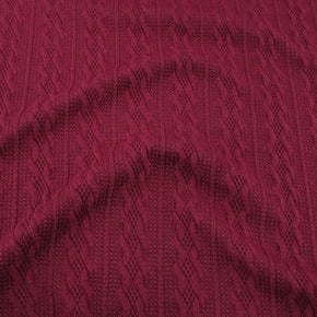 KNITS Dresses Cable Knit Fabric Dark Wine 150 cm (6980164354137)
