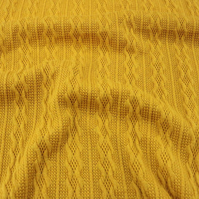 KNITS Dresses Cable knit fabric Mustard 150 cm (6980141875289)