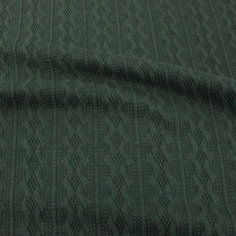 KNITS Dresses Cable Knit Fabric Olive Green 150 cm (6980156588121)