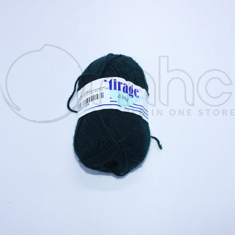 KNITTING Habby Mirage 4ply Acrylic Wool Bottle Green 25g (Col. 024) (7268819632217)
