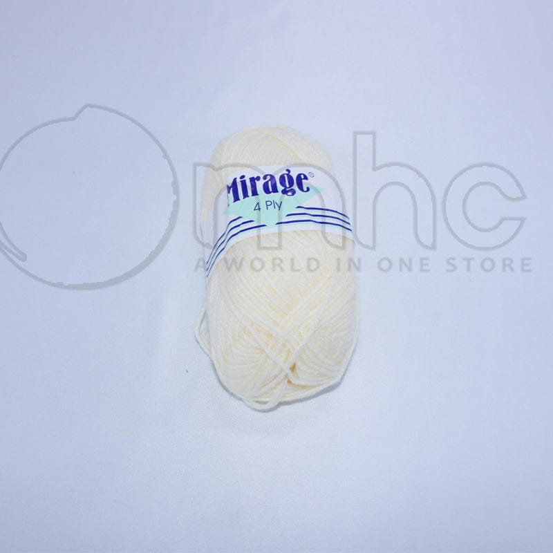 KNITTING Habby Mirage 4ply Acrylic Wool Parchment 25g (Col. 014) (7268803215449)