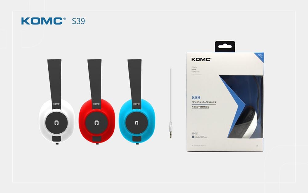 KOMC Headset KOMC Wired Stereo Headset with Mic - S39 Blue (4784360816729)