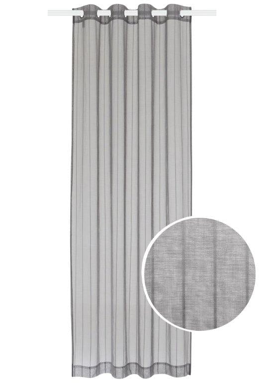 KUBU EYELET CURTAIN Ella Sheer Grey 140 X 225 CM Kubu Ella Sheer Eyelet Curtain Ready To Hang Grey (7000802000985)