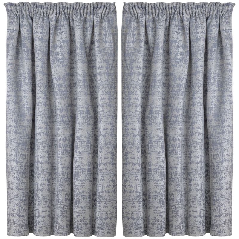 KUBU TAPED CURTAIN Kubu Jacquard Brielle Taped Curtain Ready To Hang 2 Piece 230 x 218 CM Grey (7000810881113)