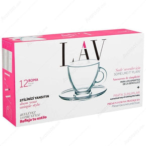 LAV COFFEE GLASS Lav Roma Clear Cup & Sauces Set Of 12 (6575795470425)