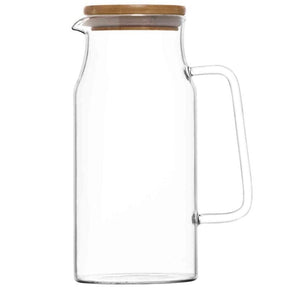 LAV jug Lav Pur Glass Jug With Wooden Lid 1.20 Litre (6576057483353)