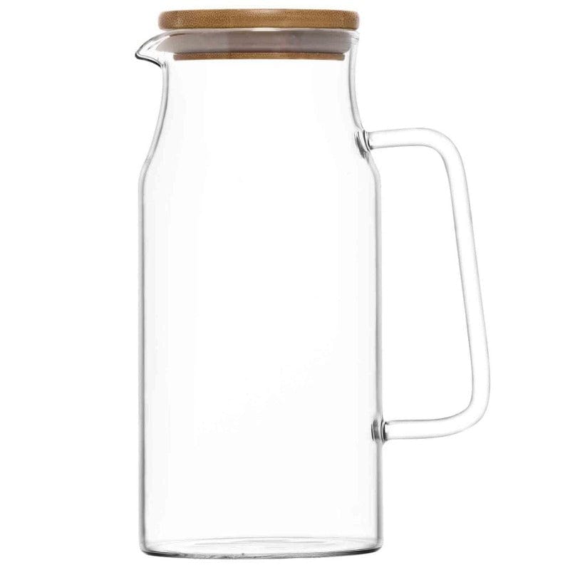 LAV jug Lav Pur Glass Jug With Wooden Lid 1.20 Litre (6576057483353)