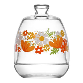 LAV SUGAR BOWL Lav Sole Sugar Bowl - Clear With Floral Print (6575818801241)