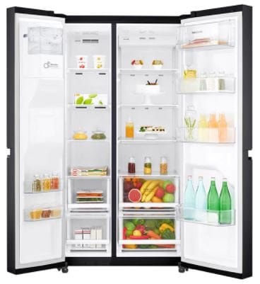 LG Side by side fridge LG 665L Black Stainless Steel Side/Side Fridge GC-J247CQBV (6961299849305)