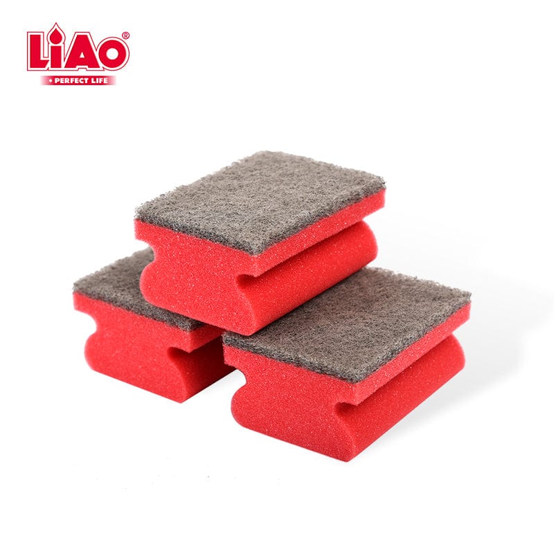 LIAO CLEANING LiAo Safe Grip Sponge Scourer Pack Of 3 (6550825599065)