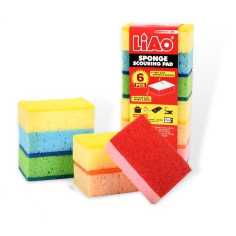 LIAO Sponge LiAo Sponge Scouring Pad Pack Of 6 (2061780254809)