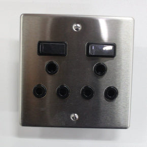Lighting Accessories Double Socket Stainless Steel Black 9244CSSBA (7039102582873)