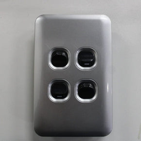 Lighting Accessories Silver 4l 1Way Switch/Socket P/P BLEL4W12S/F (7038793711705)