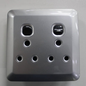 Lighting Accessories Silver Double Plug Switch/Socket P/P BLESD4S/F (7038785978457)