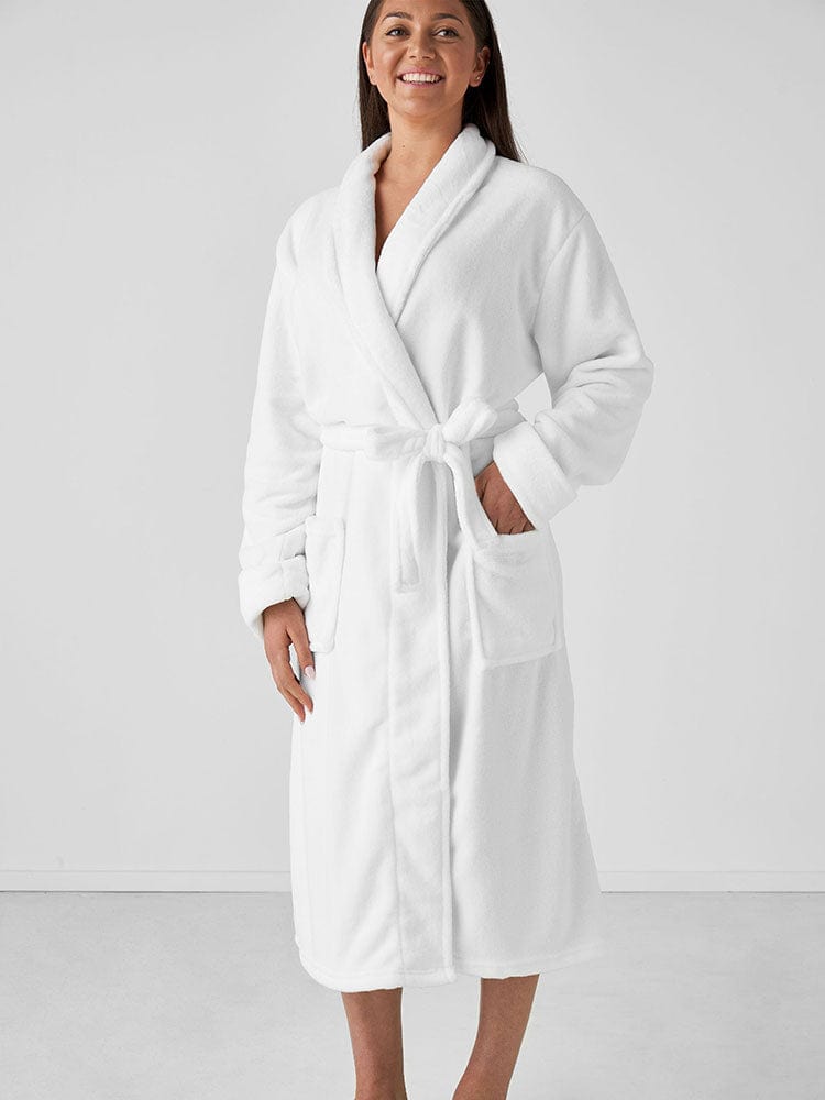 Linen House bathrobe Linen House Bathrobe White Microfibre (4687908896857)