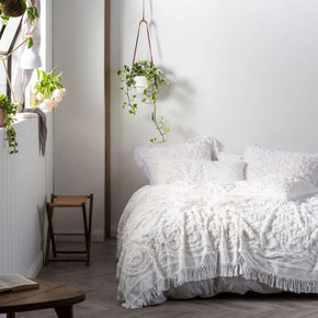 Linen House Bedroom & Bathroom Linen House King Bed Cover White Somers Throw (2061828718681)