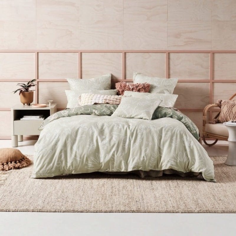 Linen House Duvet Cover 3/4 Linen House Adley Eucalyptus Duvet Cover Set (7058965594201)