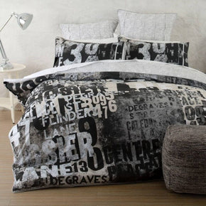 Linen House Duvet Cover 3/4 Linen House Charcoal Laneway Duvet Cover Set (7166059020377)