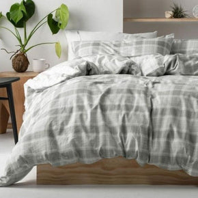 Linen House Duvet Cover 3/4 Linen House Grey Graham Flannelette Duvet Cover Set (4705057931353)