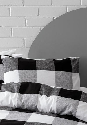 Linen House Duvet Cover Double Linen House-Alec Black & White Duvet Cover Set (6685772054617)