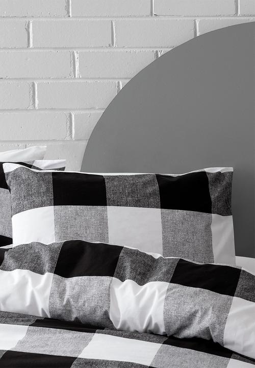Linen House Duvet Cover Double Linen House-Alec Black & White Duvet Cover Set (6685772054617)