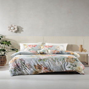 Linen House Duvet Cover Double Linen House Duck Egg Cadencia Duvet Cover Set (7231408668761)