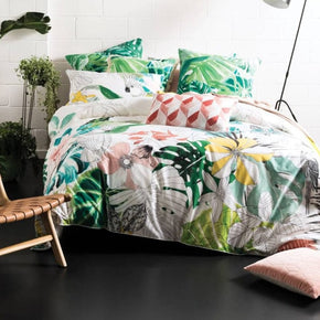 Linen House Duvet Cover Double Linen House Emerald Green Dominica Duvet Cover Set (2061839466585)