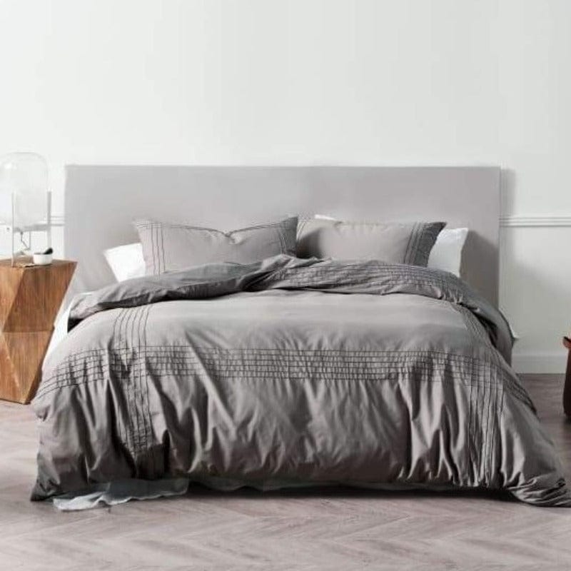 Linen House Duvet Cover Double Linen House Grey Mayfair Duvet Cover Set (4711292239961)