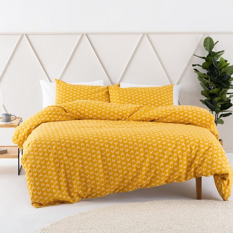 Linen House Duvet Cover Double Linen House Marlow Mustard Duvet Cover Set (4672494895193)