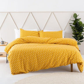 Linen House Duvet Cover Double Linen House Marlow Mustard Duvet Cover Set (4672494895193)