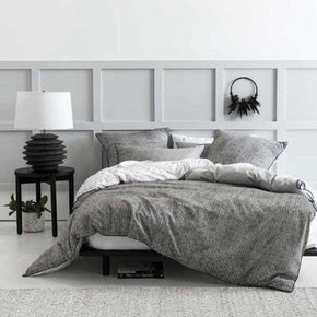 Linen House Duvet Cover Double Linen House Tectura Grey Duvet Cover Set (2144686342233)