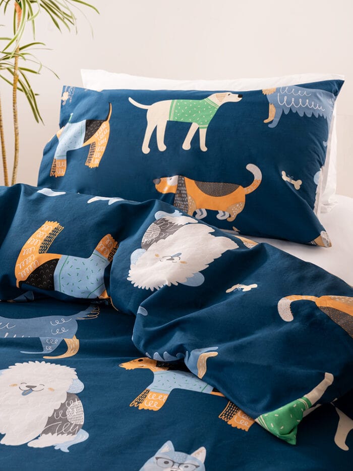 Linen House Duvet Cover Linen House Dog Days Blue Duvet Cover Set (7025794678873)