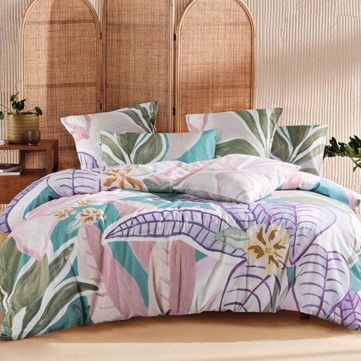 Linen House Duvet Cover Linen House Green Palmetto Duvet Cover Set (6918432391257)
